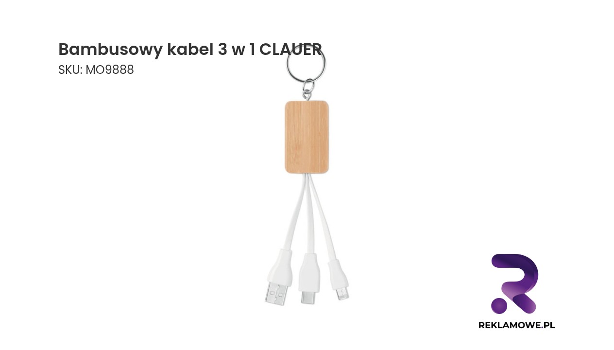 Bambusowy kabel 3 w 1 marki CLAUER
