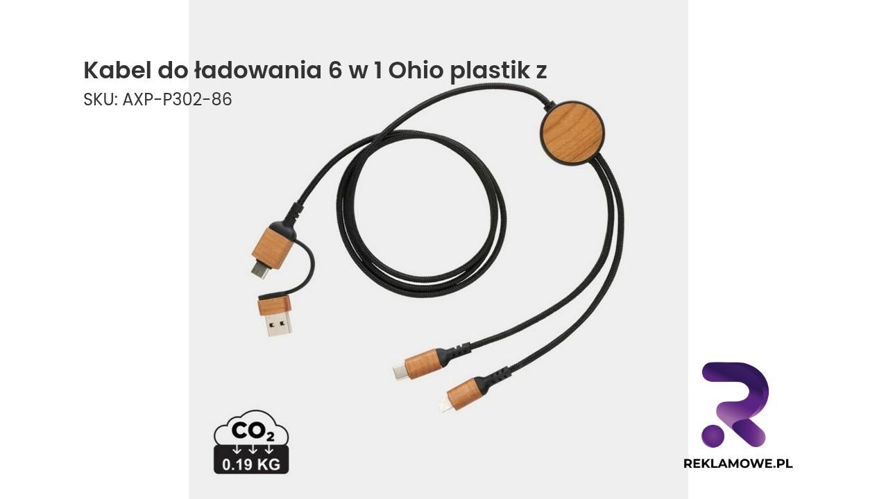 Kabel do ładowania Ohio 6 w 1, wykonany z plastiku