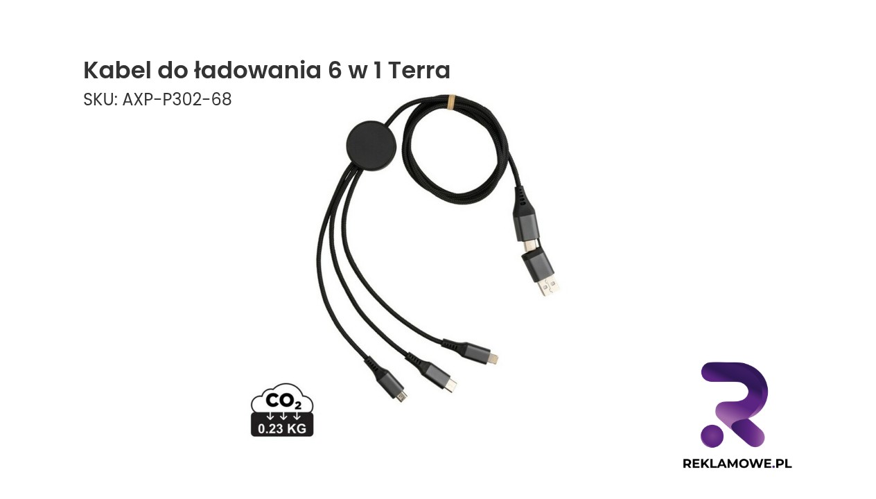Kabel do ładowania 6 w 1 Terra Kabel do ładowania 6 w 1 marki Terra - uniwersalny, wysokiej jakości