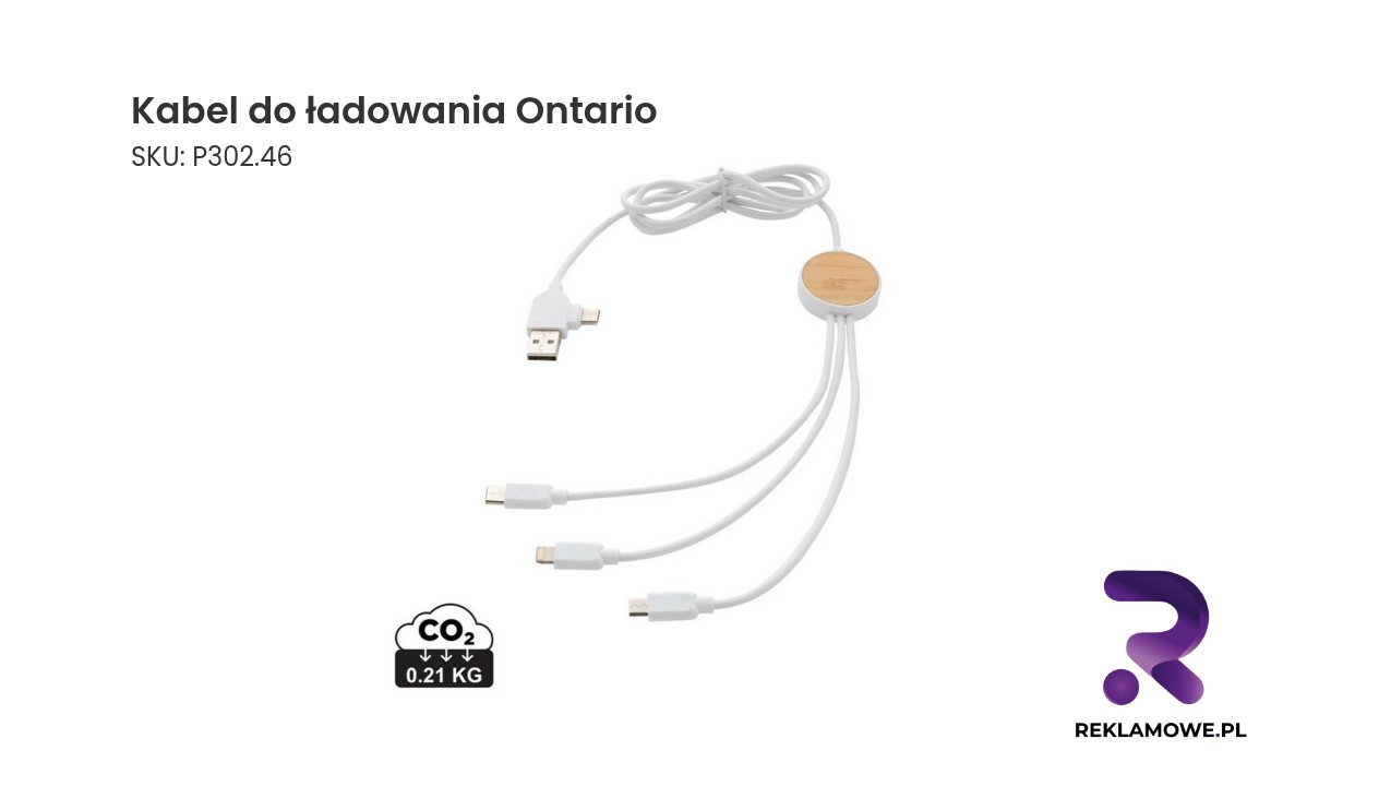 Kabel do ładowania Ontario w kolorze czarnym