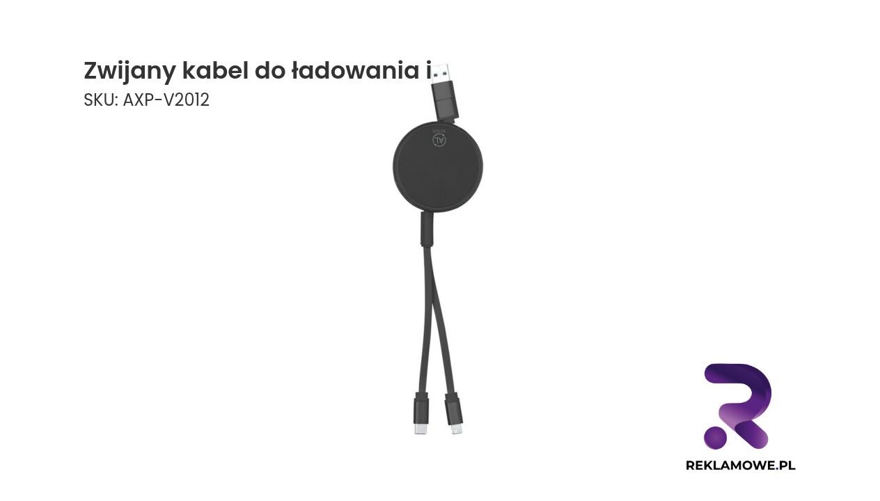 Zwijany kabel do ładowania i synchronizacji z aluminium z recyklingu Zwijany kabel do ładowania
