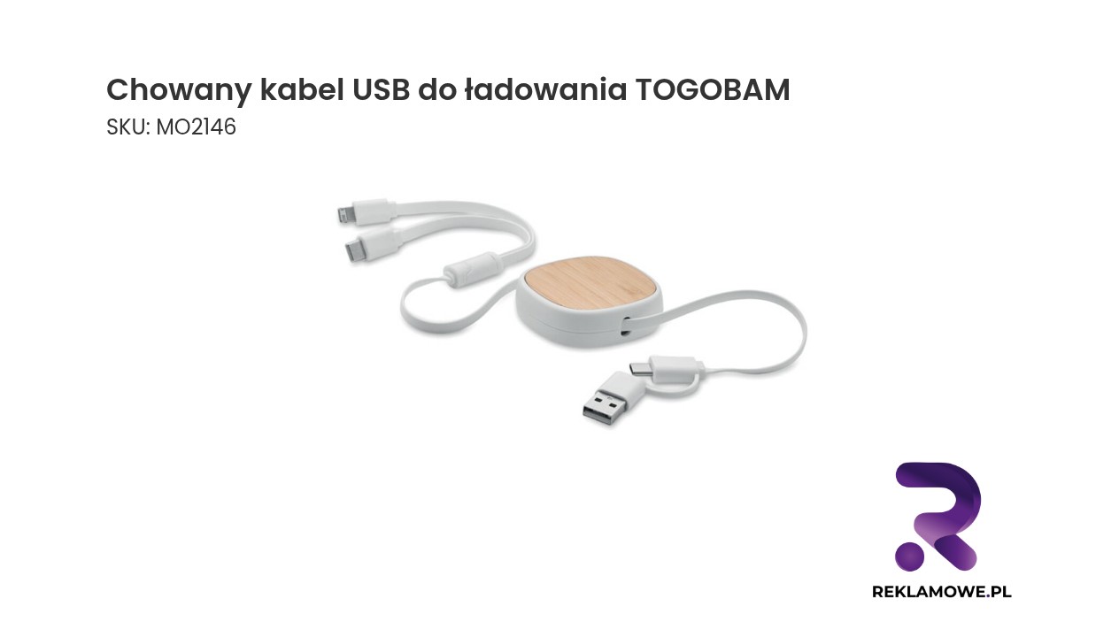 Chowany kabel USB do ładowania TOGOBAM - praktyczny przewód do ładowania urządzeń