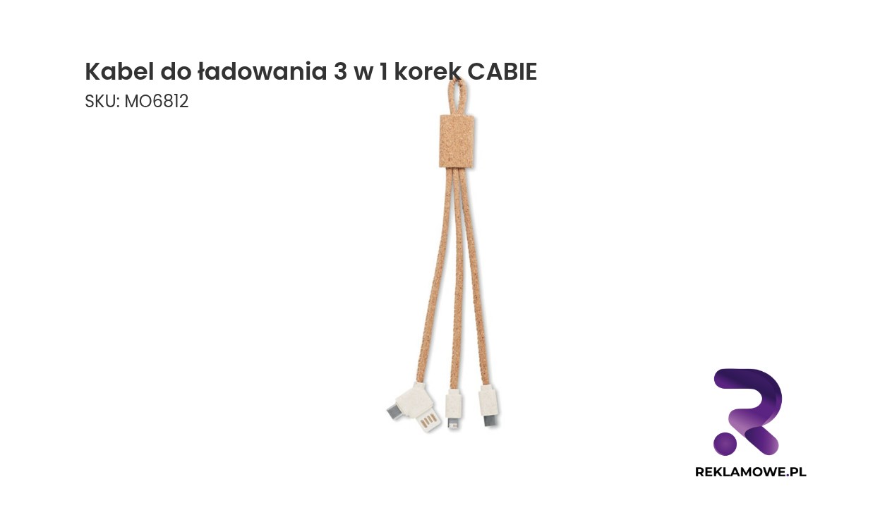 Kabel do ładowania 3 w 1 korek CABIE Kabel do ładowania 3 w 1 korek CABIE - uniwersalny przewód do ładowania urządzeń