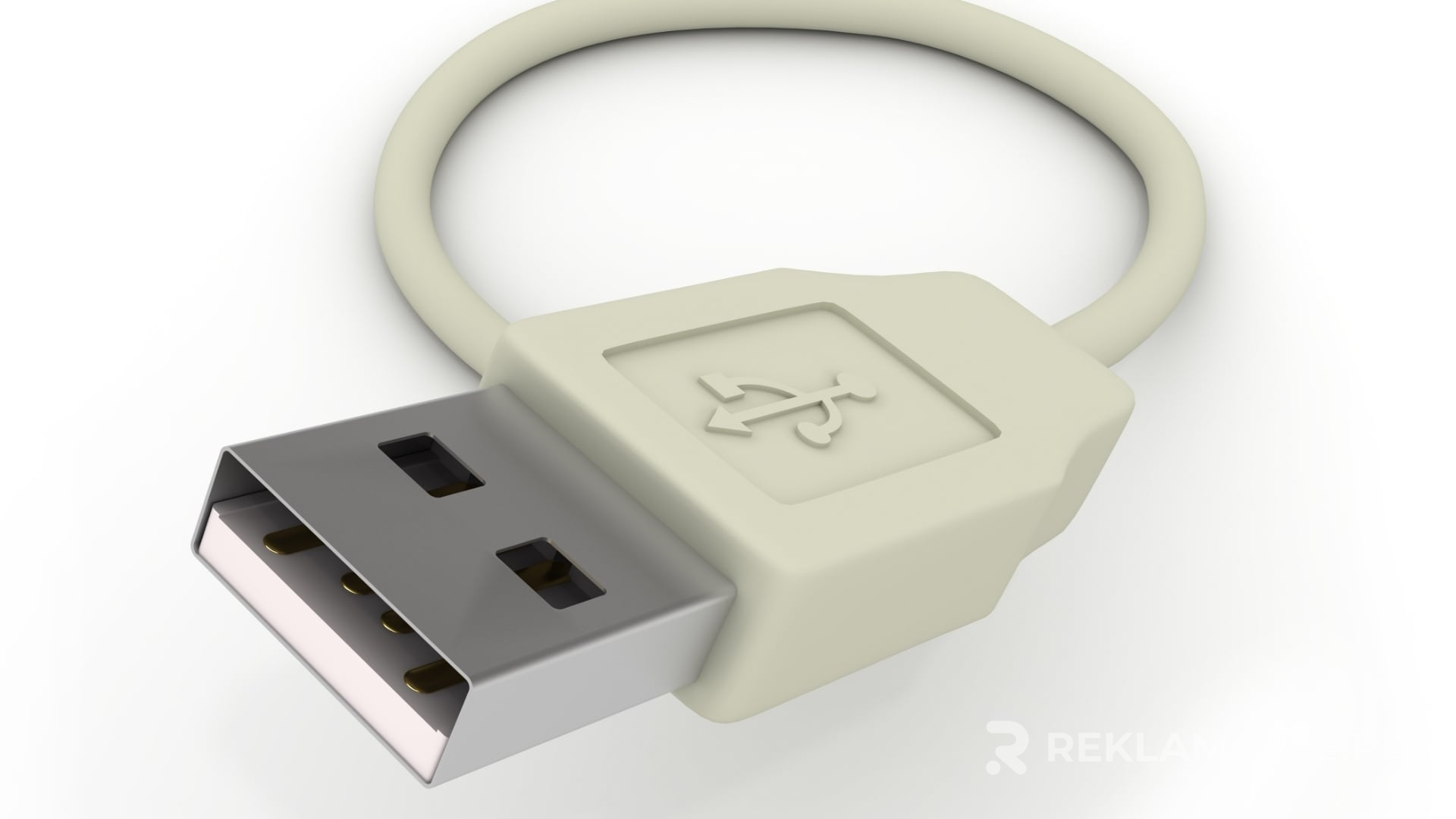 Różne rodzaje kabli reklamowych na stole