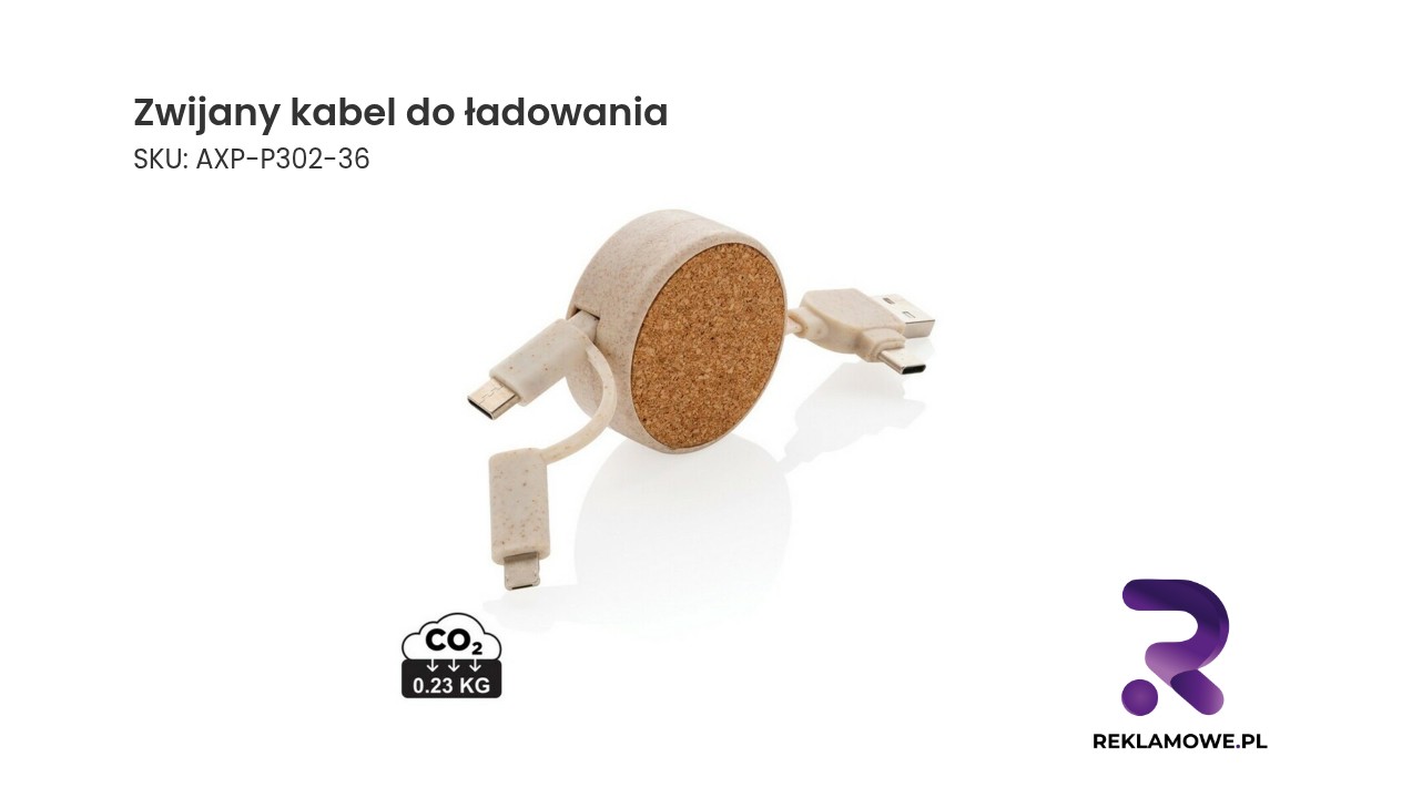 Zwijany kabel do ładowania w różnych pozycjach