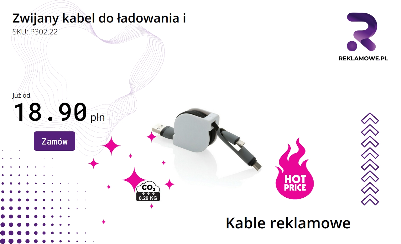 Zwijany kabel do ładowania urządzeń elektronicznych